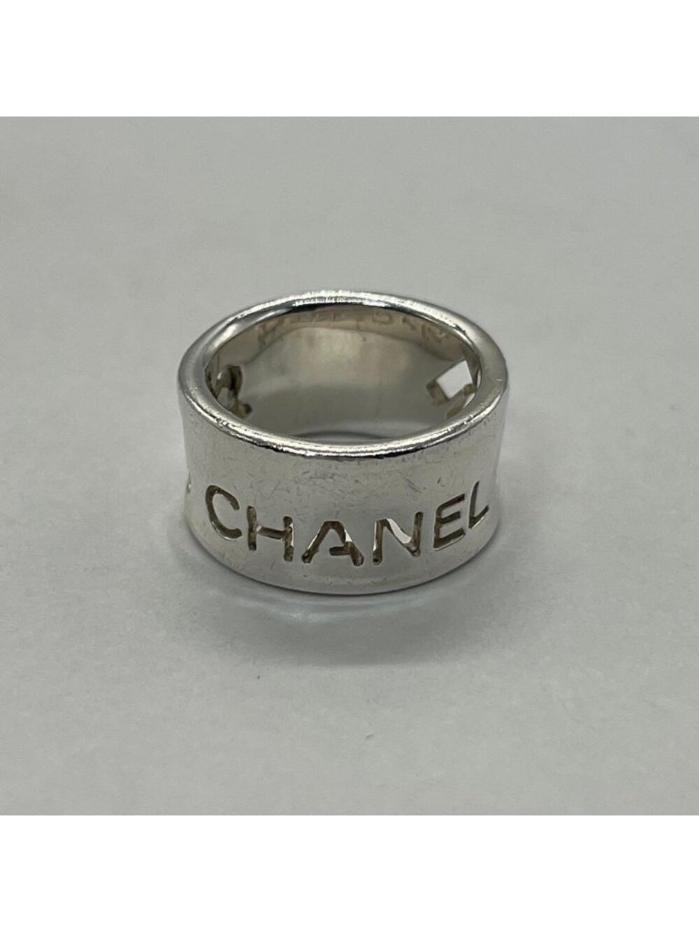 Chanel Logo Wide Ring Clover